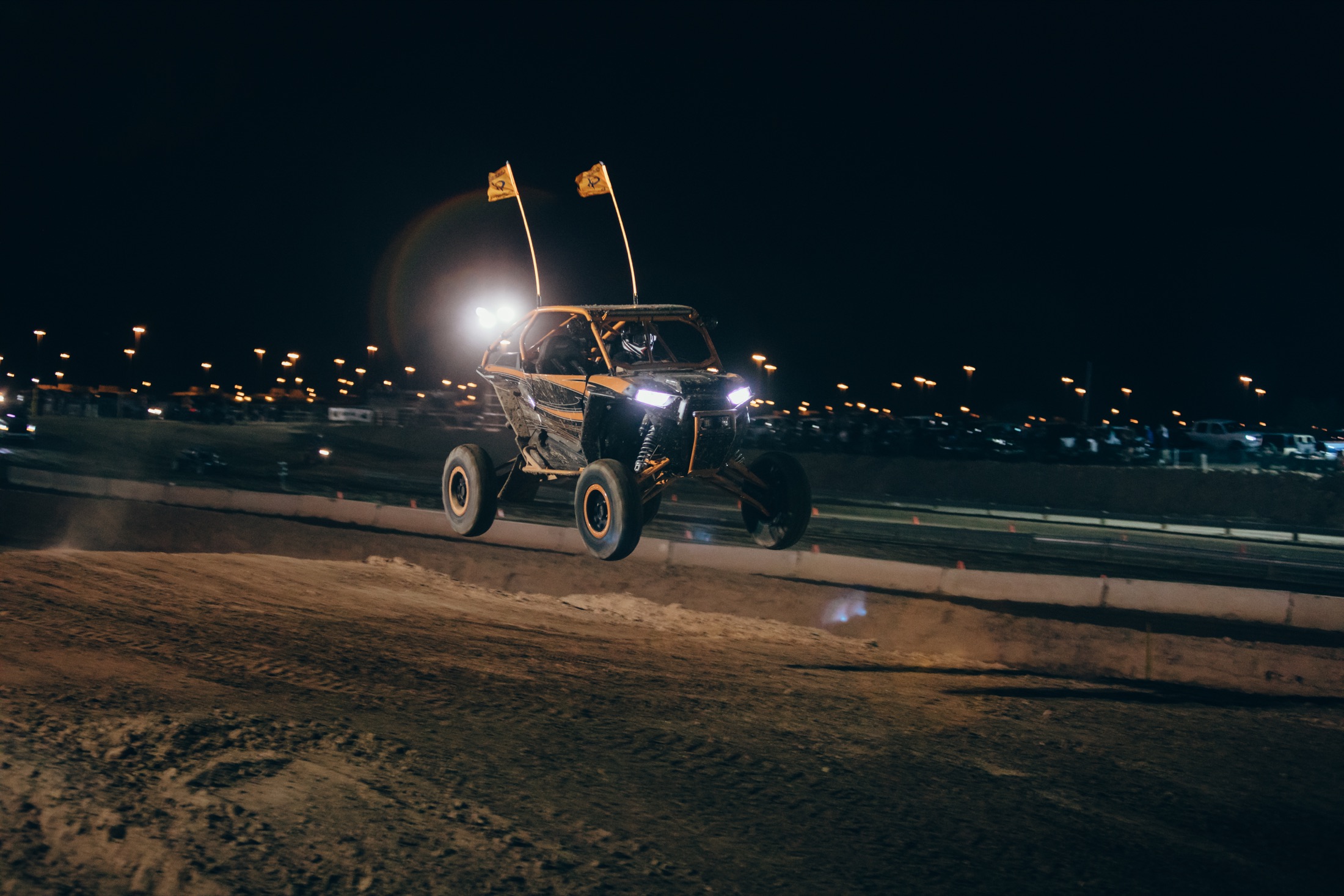 UTV racing under the lights at Buckeye Drags