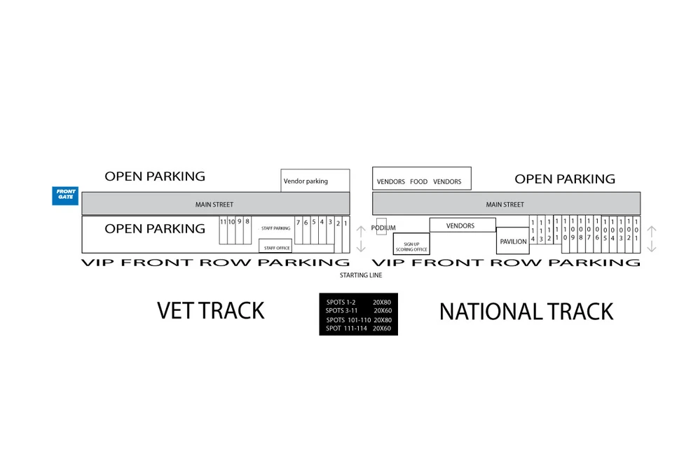 Official CopperState Classic fence-line parking map