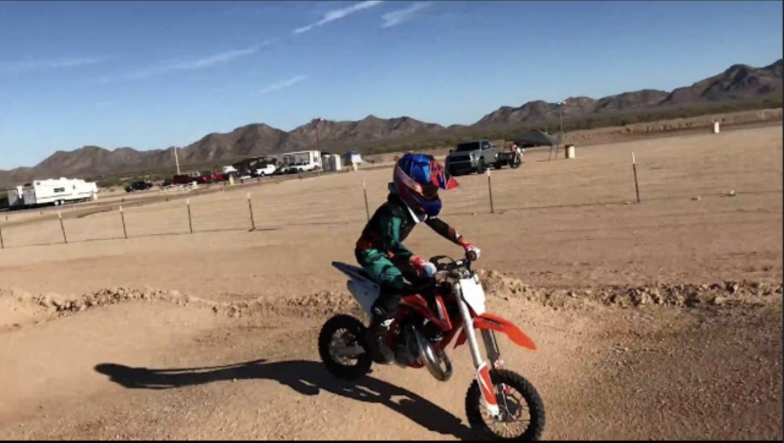 Young rider on the Old School and PeeWee track at Arizona Cycle Park
